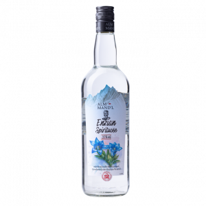Honig-Birnen Spirituose von Alm Mandl in der 1 Liter Flasche.