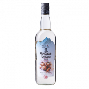 Honig-Birnen Spirituose von Alm Mandl in der 1 Liter Flasche.