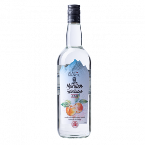 Marillen Spirituose von Alm Mandl in der 1 Liter Flasche.