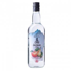 Obst Spirituose von Alm Mandl in der 1 Liter Flasche.
