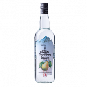 Williams-Christbirnen Spirituose von Alm Mandl in der 1 Liter Flasche.